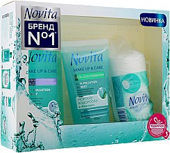 Духи, Парфюмерия, косметика УЦЕНКА Набор - Novita Make Up & Care (micel/200ml + f/gel/150ml + cot/pads/50pcs) *