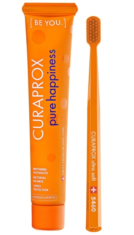 Набор - Curaprox Be You Pure Happiness (toothpaste/90 ml + toothbrush)