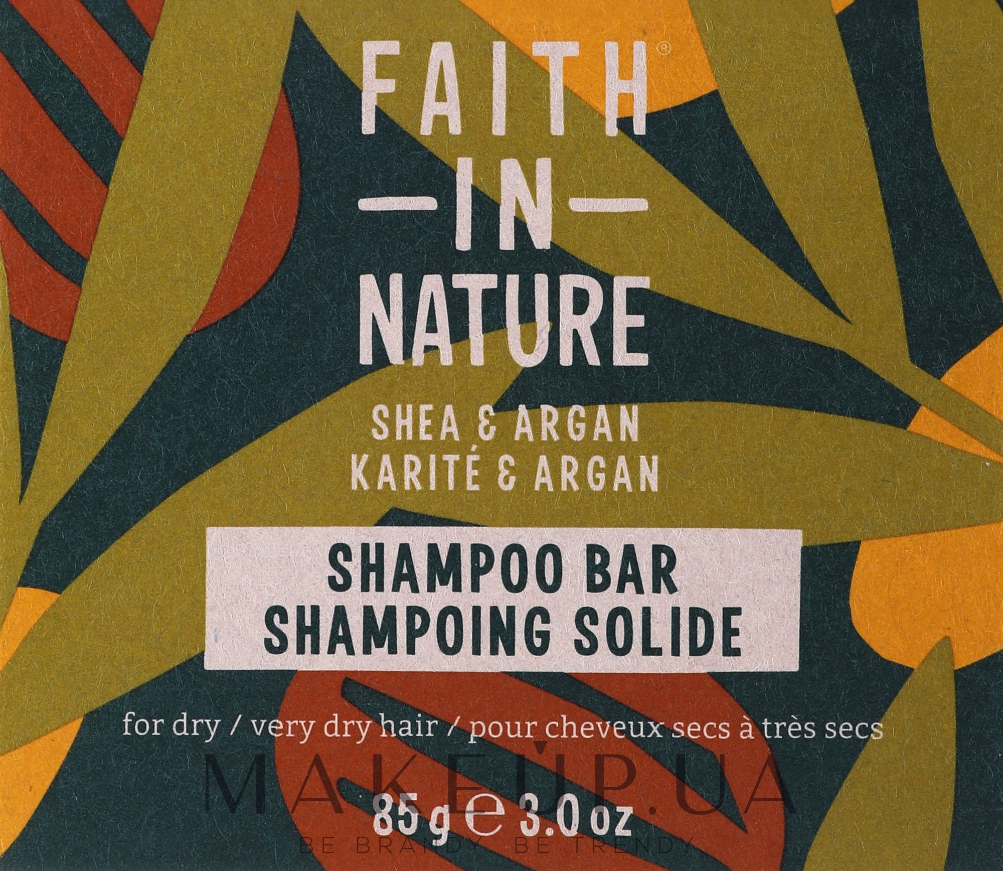 Твердый шампунь для сухих волос - Faith In Nature Shea & Argan Shampoo Bar — фото 85g