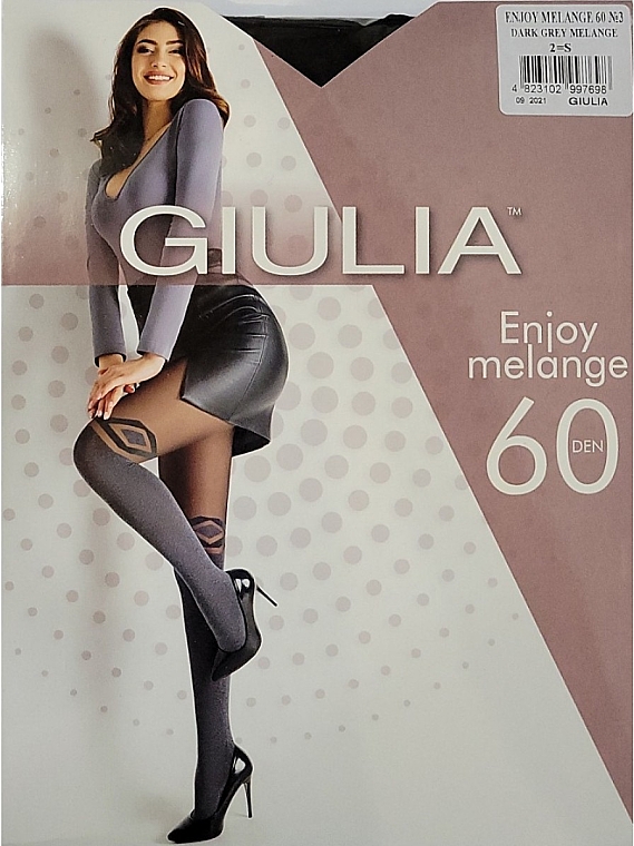 Колготы для женщин "Enjoy Melange. Model 3" 60 Den, dark grey melange - Giulia — фото N1
