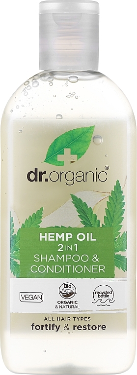 Шампунь-кондиционер "Конопляное масло" - Dr. Organic Bioactive Haircare Organic Hemp Oil 2 in 1 Shampoo Conditioner — фото N1