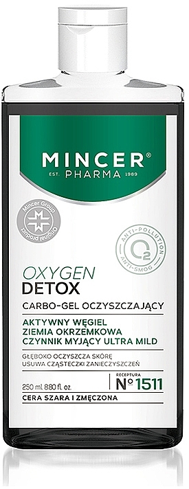 Освітлювальний карбоновий гель для тьмяної та втомленої шкіри - Mincer Pharma Oxygen Detox Carbo-Gel № 1511