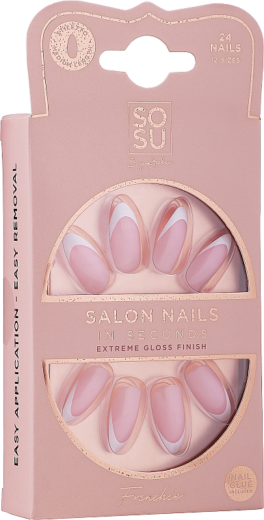 Набір накладних нігтів - Sosu by SJ False Nails Medium Frenchie — фото N1