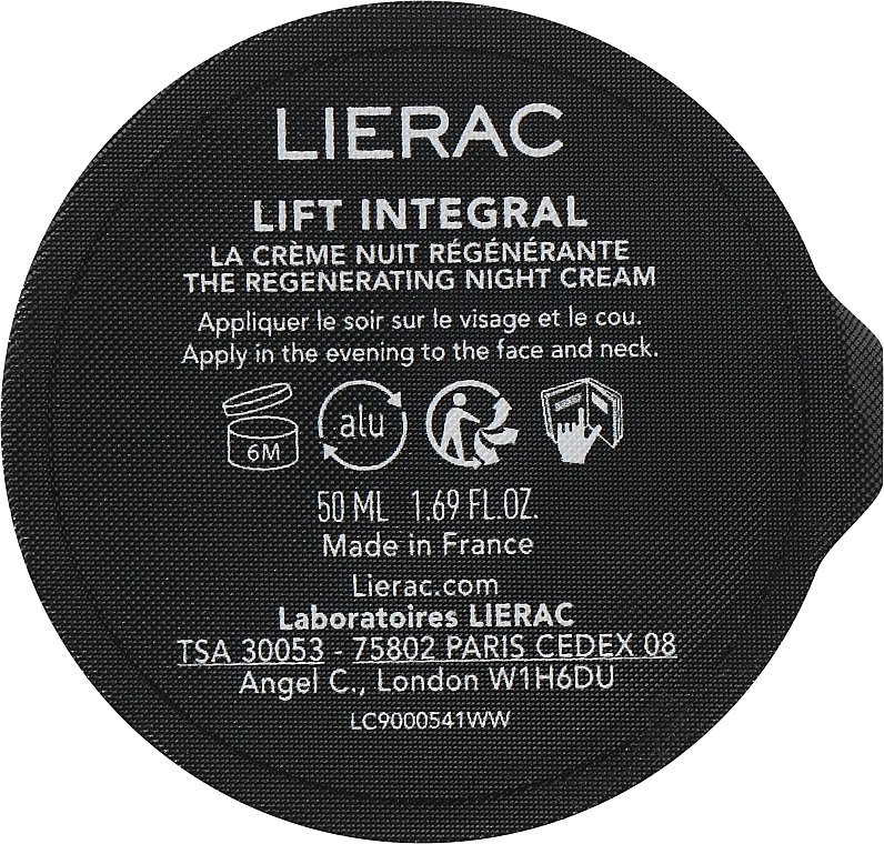 Восстанавливающий ночной крем для лица - Lierac Lift Integral The Regenerating Night Cream Refill (сменный блок) — фото N1