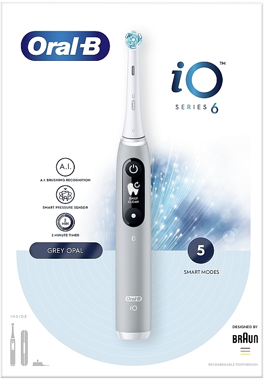 Электрическая зубная щетка, серая - Oral-B Braun iO Серия 6 — фото N2