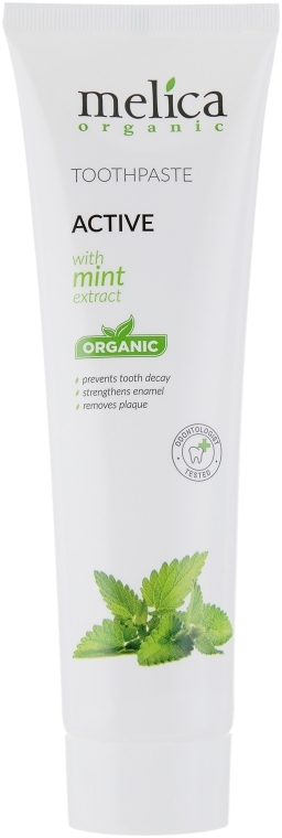 Зубная паста c экстрактом мяты - Melica Organic