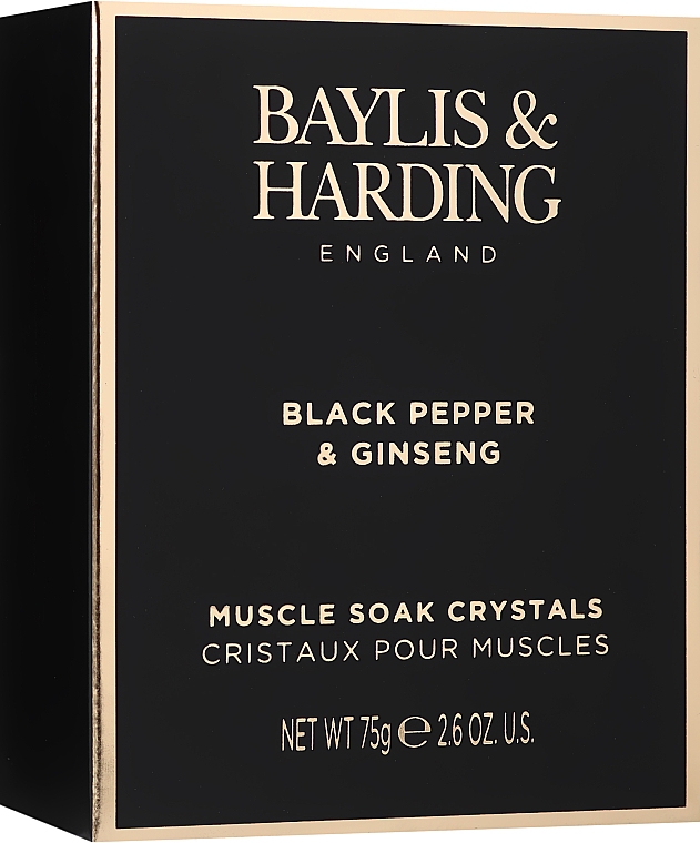 Набор - Baylis & Harding Black Pepper & Ginseng Signature Collection (sh/gel/100ml + f/wash/100ml + crystals/75g + bathrobe) — фото N5