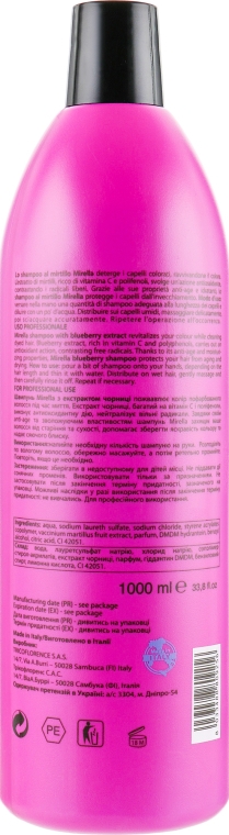 Шампунь для фарбованого волосся, з екстрактом чорниці  - Mirella Professional Hair Factor Colore Shampoo with Blueberry Extract — фото N3
