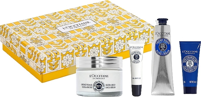 Набір - L'Occitane Shea Butter (cr/50ml + lip/balm/12ml + h/cr/75ml + b/cr/20ml) — фото N1