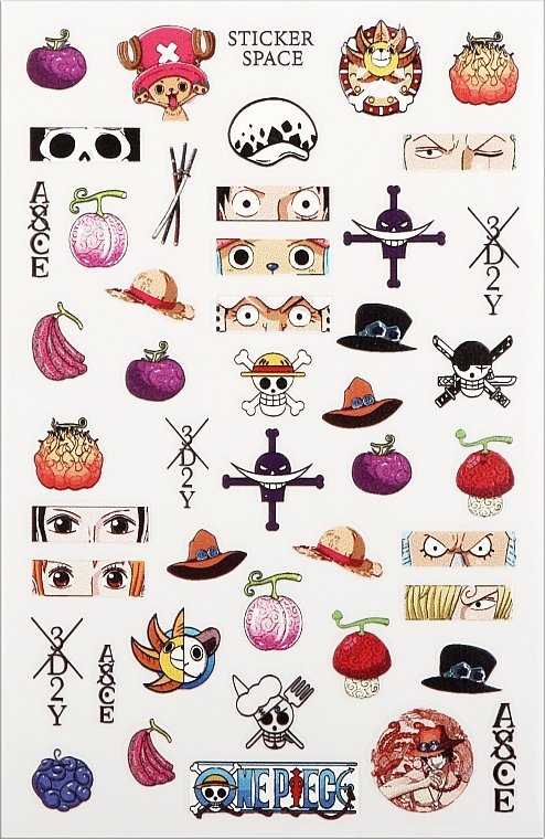 Дизайнерские наклейки для ногтей "One Piece (mini)" - StickersSpace — фото N1