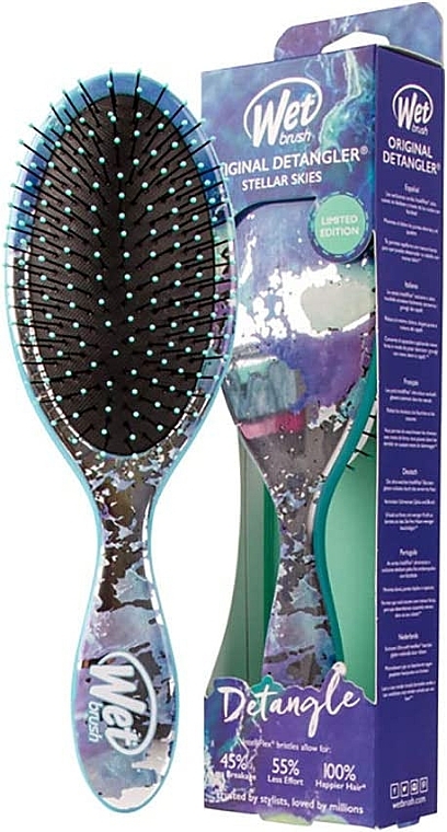 Расческа для волос, бирюзовая - The Wet Brush Original Detangler Stellar Skies Turquoise — фото N4