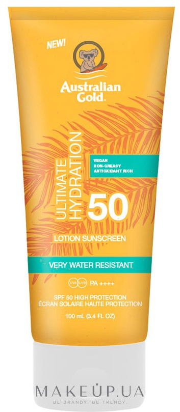 Сонцезахисний лосьйон - Australian Gold Utimate Hydration Sunscreen Lotion SPF 50 — фото 100ml