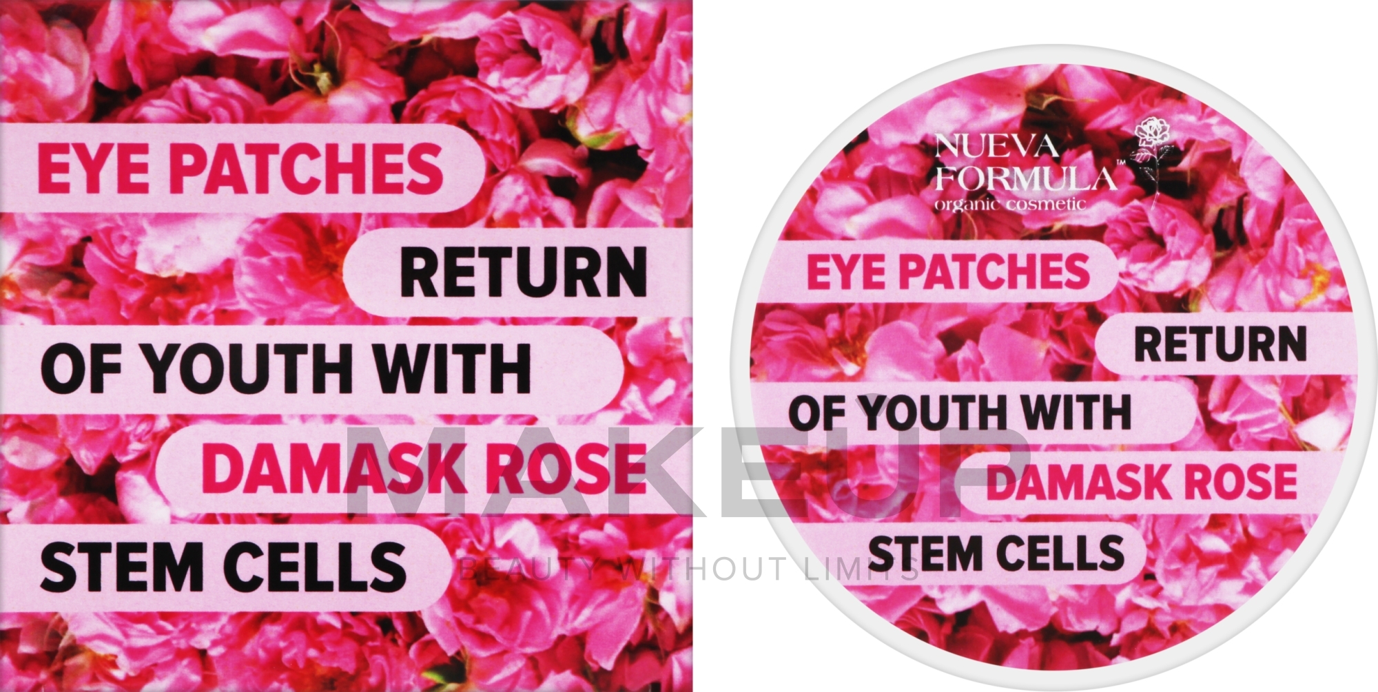 Патчи со стволовыми клетками Дамасской розы "Возврат молодости" для области вокруг глаз - Nueva Formula — фото 90g