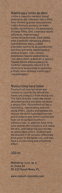 Лосьон для рук "Маракуйя" - Mokosh Cosmetics Moisturizing Hand Lotion — фото N4