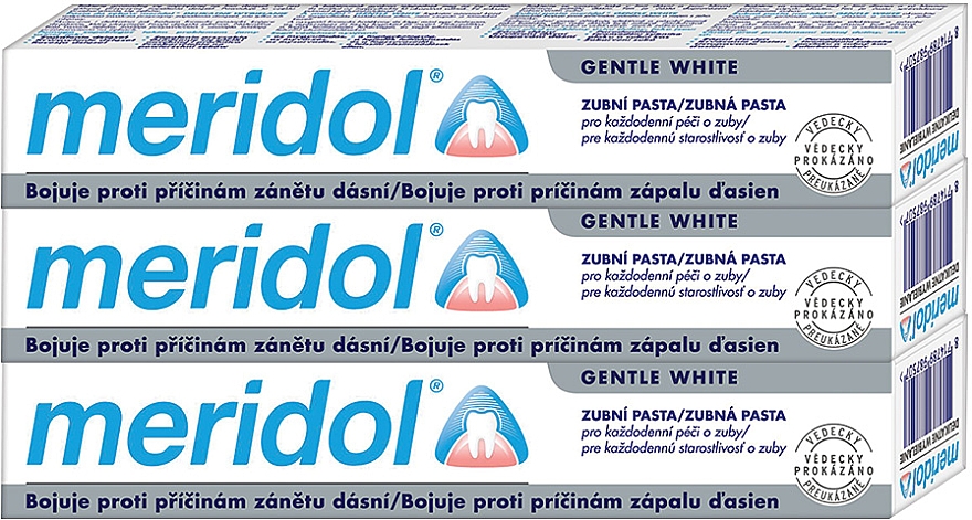 Зубна паста - Meridol Gentle White (3х75ml) — фото N1
