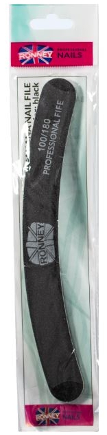 Пилочка для ногтей, 100/180, черная, "RN 00250" - Ronney Professional — фото N1