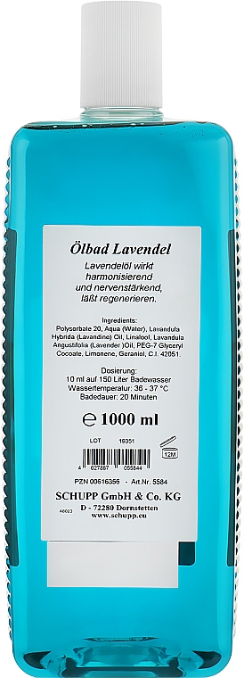 Масло для бальнеологии "Лаванда" - Schupp Lavender — фото N2