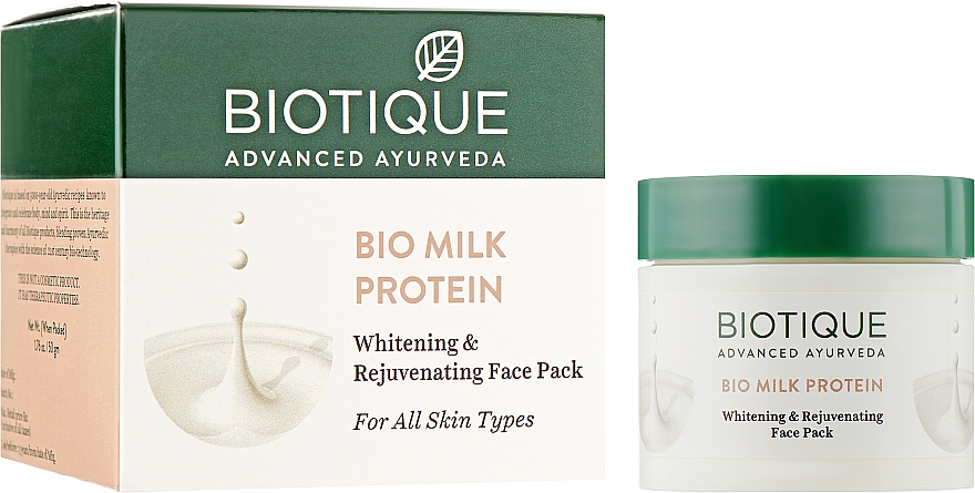 Омолоджуюча відбілююча маска для обличчя - Biotique Bio Milk Protein Whitening and Rejuvenating Face Pack