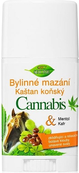 Крем-стік з екстрактом канабісу та кінським каштаном - Bione Cosmetics Cannabis + Horse Chestnut — фото N1