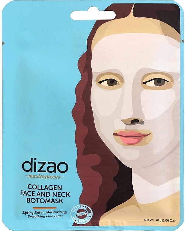 Бото-маска для обличчя й шиї "Колаген" - Dizao Collagen Face & Neck Botomask — фото N1