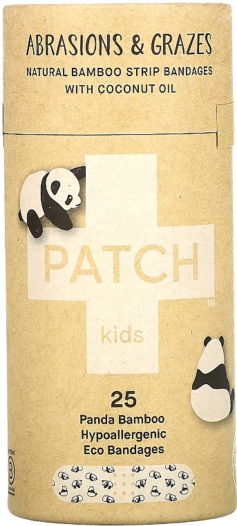 Натуральні пластирі для дітей - Patch Kids Panda Bamboo Hypoallergenic Breathable Bandages — фото N1