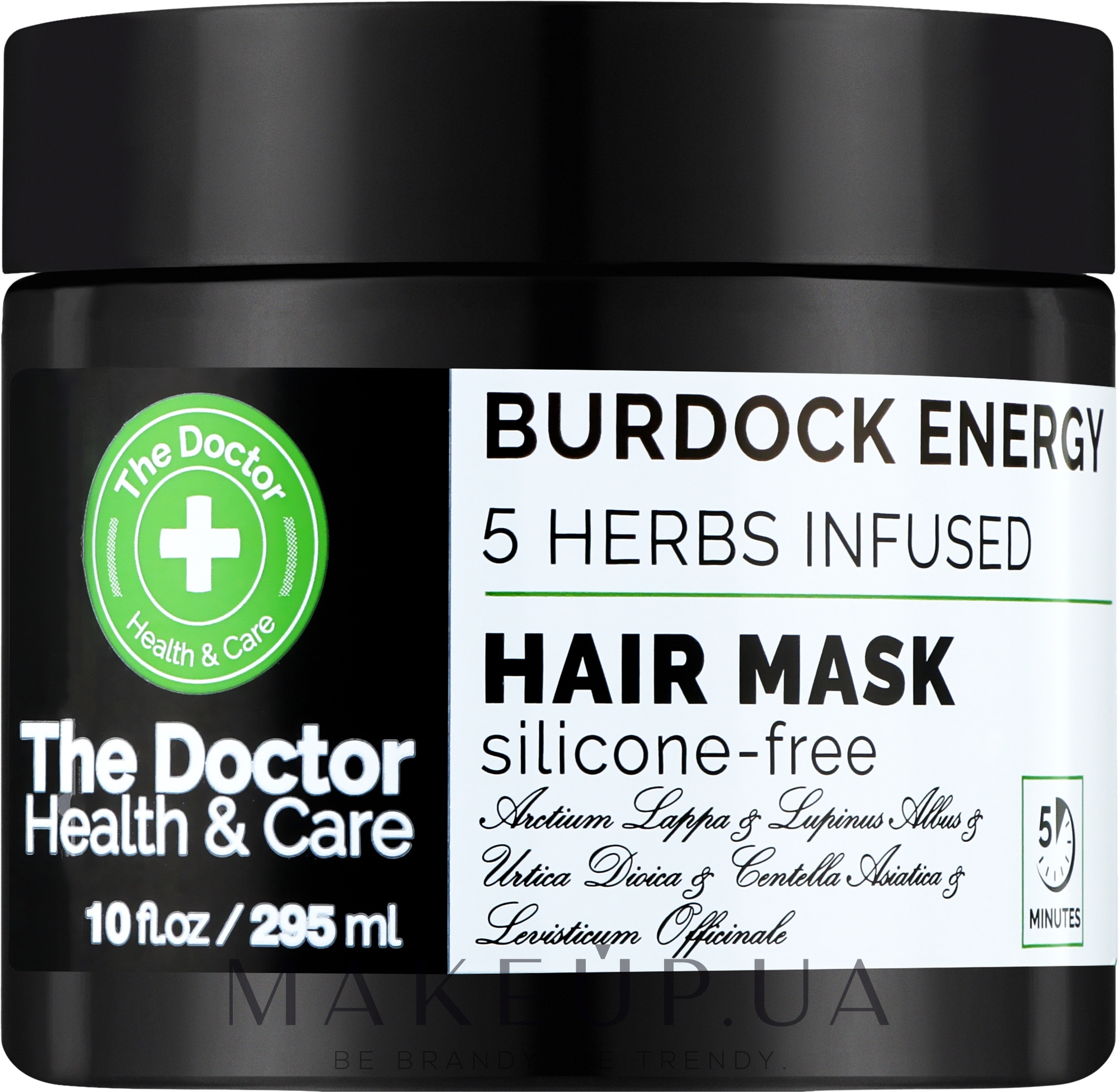 Маска для волосся "Реп'яхова сила" - The Doctor Health & Care Burdock Energy 5 Herbs Infused Hair Mask — фото 295ml