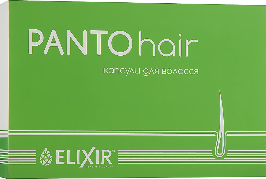 Диетическая добавка, капсулы для волос "PANTOhair", 50 шт. - Эликсир — фото N1