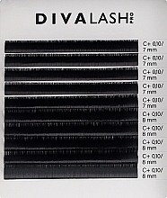 Вії для нарощування C+ 0.10 (7-8 мм), 10 ліній - Divalashpro — фото N1