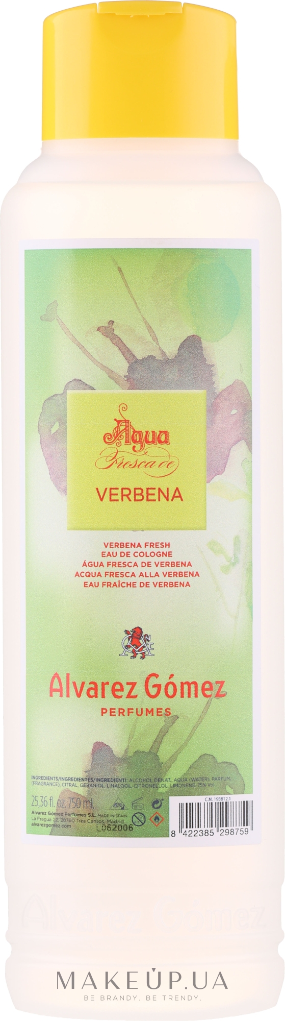 Alvarez Gomez Agua Fresca De Verbena - Одеколон — фото 750ml