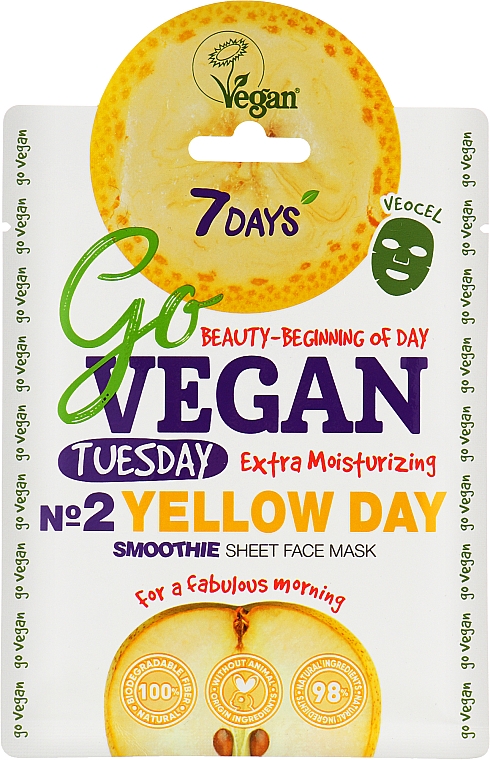 УЦЕНКА Набор тканевых масок - 7 Days Go Vegan Healthy Week Color Diet (7 x f/mask/28g) * — фото N4
