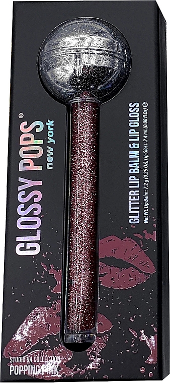 Бальзам-глітер і блиск для губ - Glossy Pops Studio 45 Collection Glitter Lip Balm & Lip Gloss — фото N2