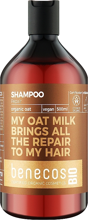 Шампунь для волос - Benecos Repair Organic Oat Shampoo — фото N1
