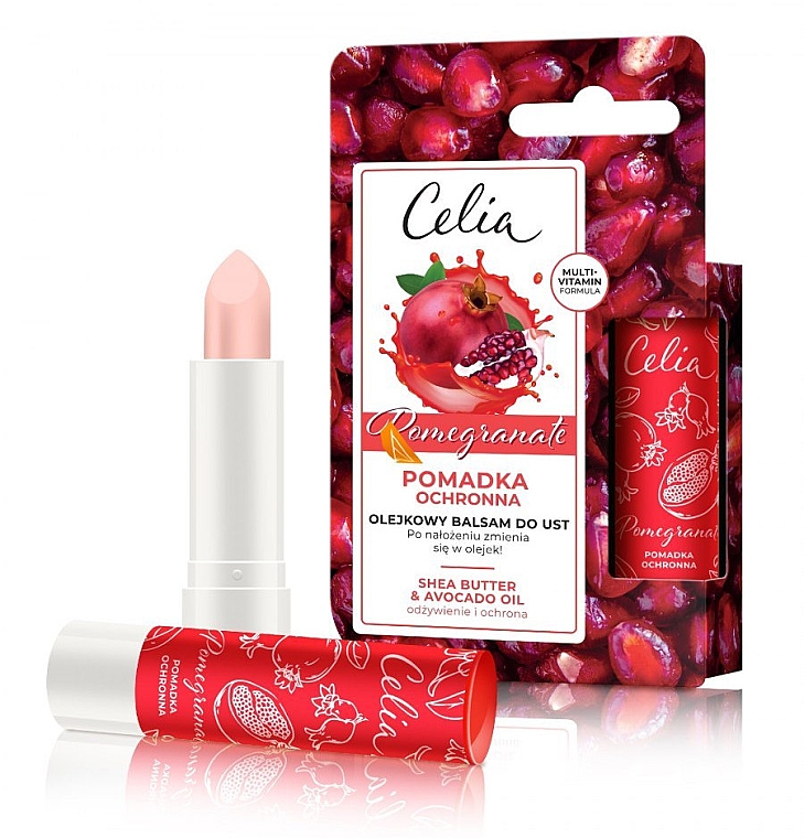 Бальзам для губ з олією граната - Celia Protective Lipstick Pomegranate Oil Lip Balm — фото N1