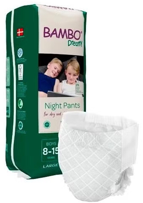 Ночные трусики-подгузники для мальчиков "Dreamy" 8-15 лет, 35-50 кг, 10 шт. - Bambo Nature  — фото N4