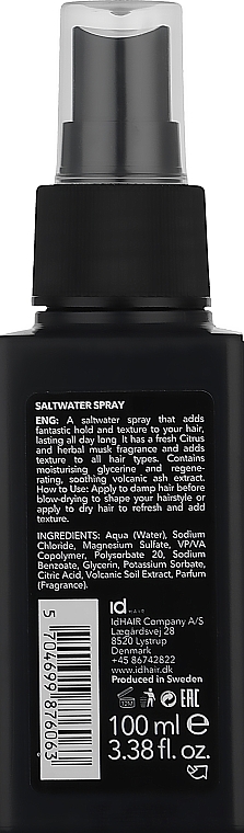 Сольовий спрей для волосся - IdHair Black Xclusive Saltwater Spray — фото N2