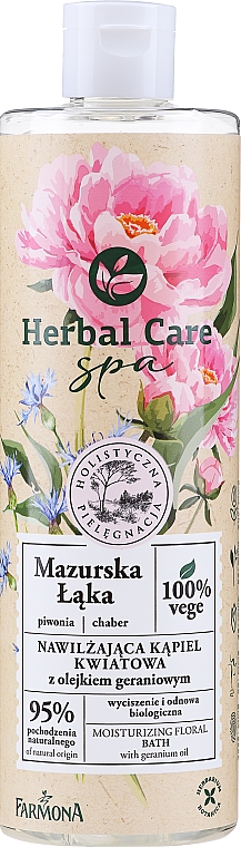 Зволожувальний квітковий гель для ванни "Мазурський луг" з олією герані - Farmona Herbal Care SPA — фото N1