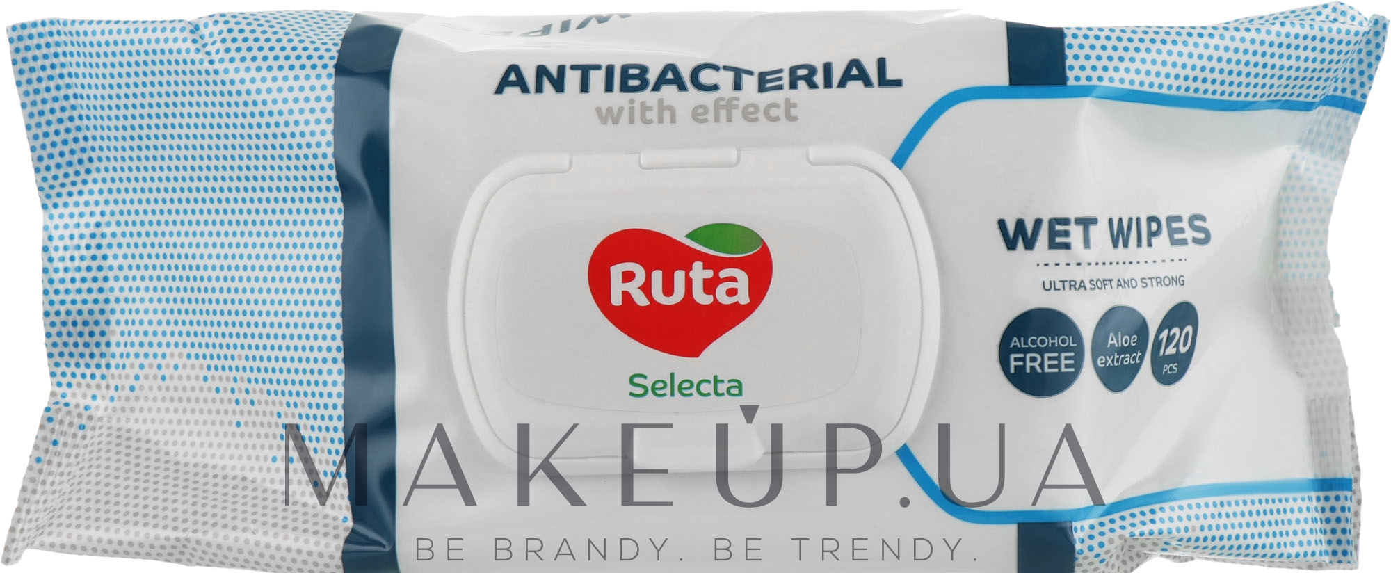 Влажные салфетки с антибактериальным эффектом с клапаном, 120 шт. - Ruta Selecta — фото 120шт