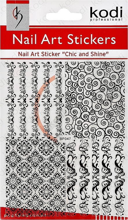 Наклейка для дизайна ногтей - Kodi Professional Nail Art Stickers BP047 — фото N1