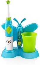 Дитяча зубна щітка на підставці зі стаканчиком, зелена - ETA Toothbrush With Water Cup And Holder Sonetic — фото N2