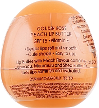 Парфумерія, косметика Бальзам-масло для губ, персик - Golden Rose Lip Butter SPF15 Peach
