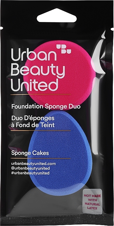 Спонжи для тональной основы, розовый + синий - UBU Sponge Cakes Foundation Sponge Duo — фото N1