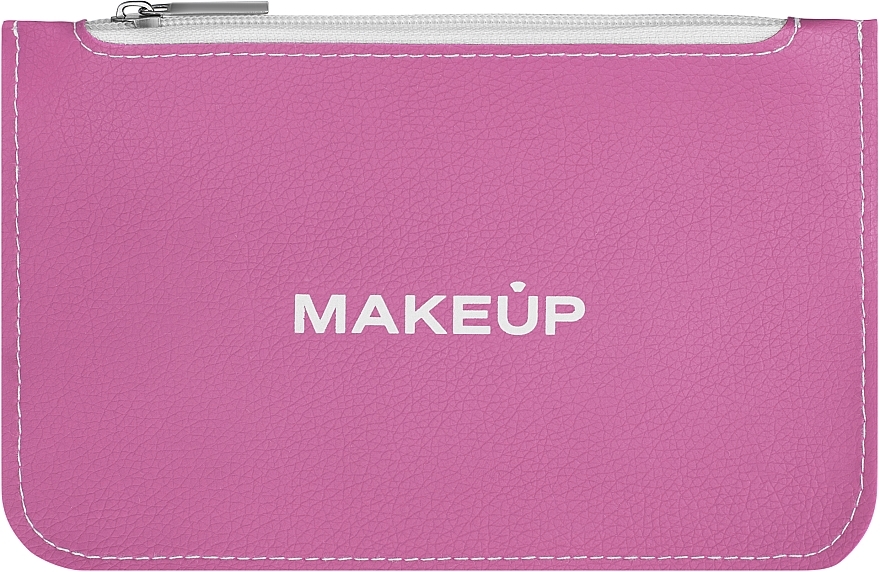 Косметичка плоская, розовая "Autograph" - MAKEUP Cosmetic Bag Flat Pink — фото N1