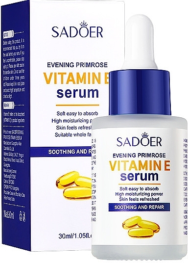 Сыворотка с маслом вечерней примулы и витамином Е - Sadoer Evening Primrose Vitamin E Serum — фото N1