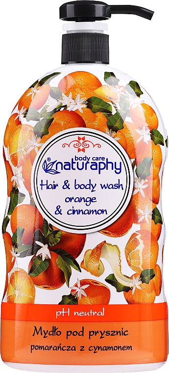 Шампунь-гель для душу "Апельсин і кориця" - Bluxcosmetics Naturaphy Orange & Cinnamon Hair & Body Wash — фото N1
