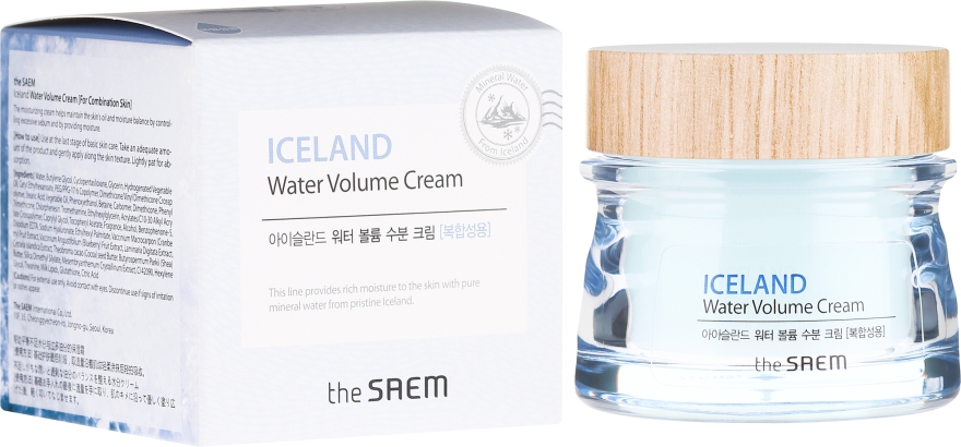 Крем увлажняющий для комбинированной кожи - The Saem Iceland Hydrating Water Volume Cream For Combination Skin