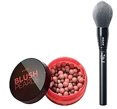 Парфумерія, косметика Набір - Avon Blush Pearls+Brush Set (blush/28g + brush/1pcs)