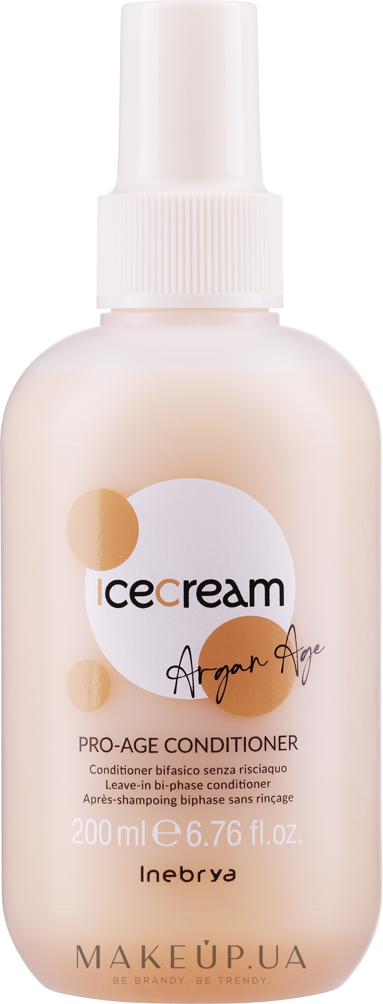 Двухфазный спрей-кондиционер с аргановым маслом - Inebrya Ice Cream Pro Age 2-Phase Conditioner Argan Oil — фото 200ml