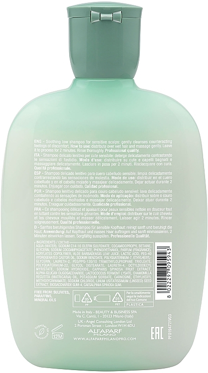 Заспокійливий міцелярний шампунь - Alfaparf Semi Di Lino Scalp Relief Calming Micellar Low Shampoo — фото N2