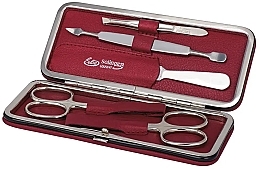 Маникюрный набор, 5 предметов "Siena", застежка клипса, red - Erbe Solingen Manicure Clip-Top Case — фото N2