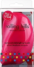 Парфумерія, косметика Компактна щітка для волосся, фуксія - Rolling Hills Compact Detangling Brush Fuschia